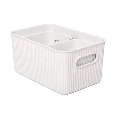 Imagen de Tatay Set de 3 Cajas Organizadoras Rectangulares Baobab (1 x 5L + 2 1,5L) Polipropileno, Libre BPA, Blanco. Medidas 18,1 27,2 13 cm