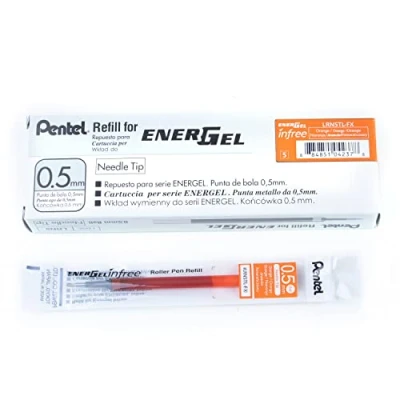 Imagen de Pentel Energel Pure LRN5TL fx Recambio de tinta naranja (0,25 mm, punta aguja, 1 VE = 12 unidades), color