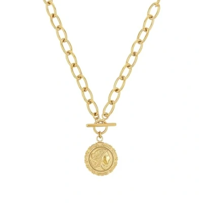 Imagen de NOELANI cadena con colgante de acero inoxidable collar las señoras, 42 cm, oro, moneda, Viene en caja regalo joyería, 2030643