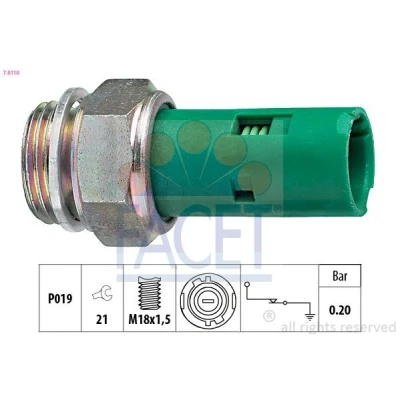 Imagen de FACET 7.0110 Sensor de Presión Aceite M18x1,5 Made in Italy OE Equivalent RENAULT: Super 5 Hatchback, CLIO 1, 21 Hatchback