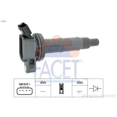 Imagen de FACET 9.6366 Bobina de encendido COIL ON PLUG TOYOTA: RAV4 II SUV, Avensis Berlina, I Berlina