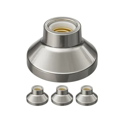 Imagen de ledscom.de 4 piezas portalámpara de techo ELEKTRA, porcelana, plata brillante, 1x E27 máx. 300W
