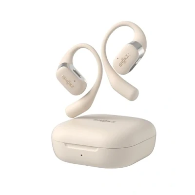 Imagen de SHOKZ OpenFit Auriculares de oído Abierto inalámbricos con Bluetooth y micrófono, Impermeables IP54, Cómodo, Carga rápida 28h Duración batería para Llamadas Música Uso Diario, Carrying Bag