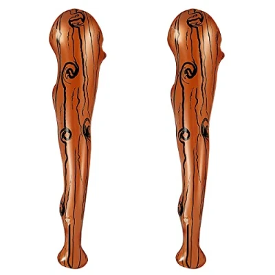 Imagen de 2 piezas de palos madera inflables 90 cm, accesorios juego rol, prop hurra marrón, divertidos fotográficos, utilizados para el Maquillaje Baile, fiestas cavernas