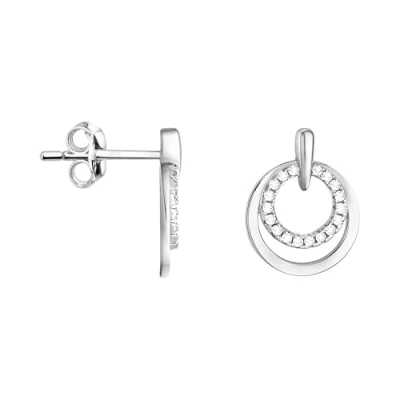 Imagen de SOFIA MILANI Pendientes para Mujeres en Plata de Ley 925 con Circonitas Pendiente Botón Círculo E1608
