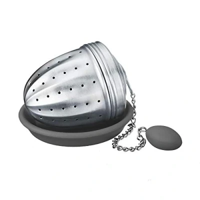 Imagen de Westmark Infusor de té con Platillo silicona, Teatime, Acero inoxidable 18/8 y ø 4,5 cm, 15832260