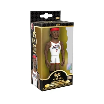 Imagen de Funko Gold 5&quot; NBA Legends: 76ers Allen Iverson​​ Iverson 1/6 de Probabilidades Obtener la RARA Variante Chase Figura Acción Vinilo Coleccionable Idea Regalo Cumpleaños
