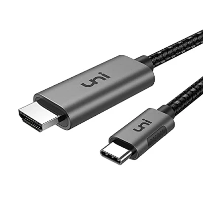 Imagen de uni Cable USB C a HDMI 1,8m (4K@60Hz), Trenzado Tipo Thunderbolt 4/3 Compatible con MacBook Pro/Air, iPad Pro, Surface Book y otros dispositivos que admiten transmisión de video