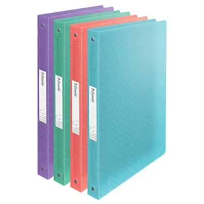 Imagen de Esselte Archivador de Anillas, Capacidad 140 Hojas, Lomo 20mm, Carpeta A4 con 4 Tapa Blanda, Casa y Oficina, Diseño en Relieve, Gama Colour&#039;Breeze, Colores Pastel Variados, 626249