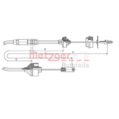 Imagen de METZGER 11.2195 Cable de Embrague con reajuste manual COFLE CITROËN: Berlingo / First I Furgón,