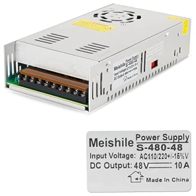 Imagen de MEISHILE DC 48V 10A 480W Fuente Alimentacion Transformador Interruptor 110/220V AC to 480 Watt De Alimentación Conmutada Convertidor Voltaje