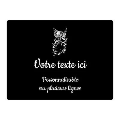 Imagen de Mygoodprice Placa grabada funeraria (20 x 15 cm, personalizada, 1 a 3 líneas), color negro