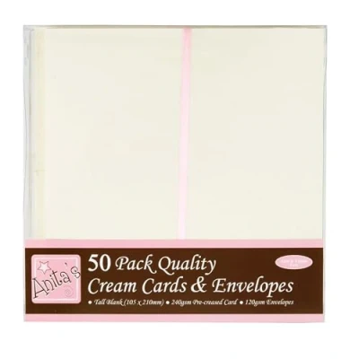 Imagen de anitas &#039;s Alto de Tarjetas y Sobres, 50 Unidades, Color Crema
