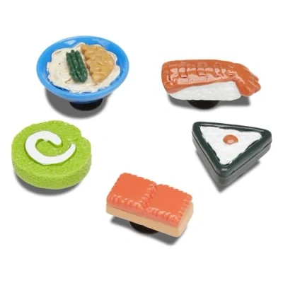 Imagen de Crocs 5 pack Food Jibbitz Shoe Charms, Encantos para zapatos, Unisex adulto, 3D Mini Sushi Party, Talla única