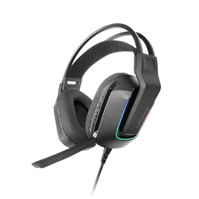 Imagen de Mars Gaming MH STRIKE, Auriculares FRGB Rainbow, Diseño Ergonómico, Drivers Neodimio 50 mm, Micrófono Plegable, Controles Integrados, Almohadillas Air, Diadema Ajustable, Multiplataforma, Negro