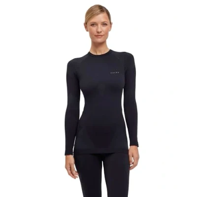 Imagen de FALKE Warm Round Neck W L/s SH Hilo Funcional Secado rápido 1 Pieza, Capa de Base Superior Mujer, Negro Black 3000, XL