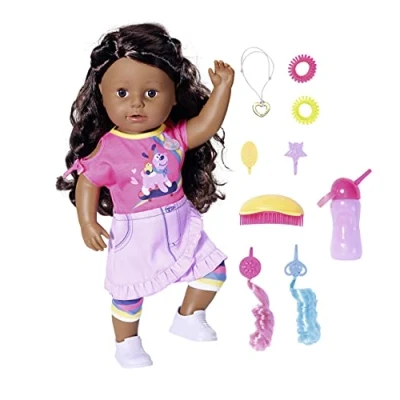 Imagen de BABY born Big Sister Muñeca 43 cm, 6 Funciones, Pelo rizado, Para manos pequeñas, Promueve la empatía y las habilidades sociales, Edad a partir de 4 años, Incluye vestido 10 accesorios