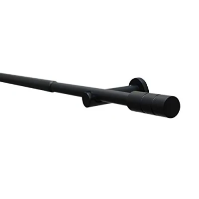 Imagen de GARDINIA Juego de barras cortina Kreta, Incl. material fijación, Barra extensible, 190 340 cm, Metal, Negro mate
