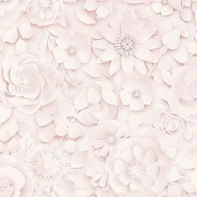 Imagen de Rasch Papel pintado 200232, color rosa claro con flores en efecto 3D, 10,05 m x 0,53 (largo ancho)