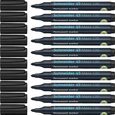 Imagen de Schneider Marcador Maxx 130, Color negro, 10 Unidades SH113001