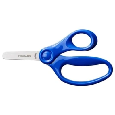 Imagen de Fiskars Tijeras Para niños, A partir de 6 años, Longitud: 13 cm, diestros y zurdos, Hoja metálica/mangos plástico, Azul, 1064069