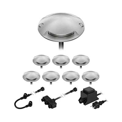 Imagen de ledscom.de Lámpara de pie LED Bunda, 2 luces, para exterior, transitable, blanco frío, juego 8