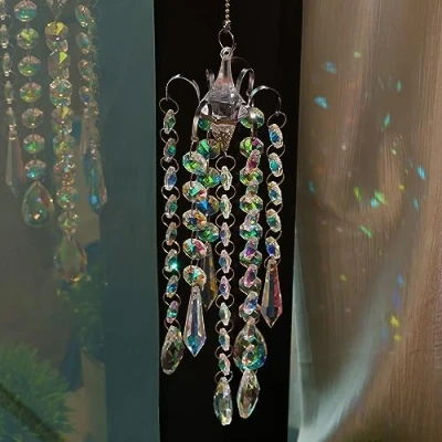 Imagen de Belle Vous Adornos Cristal Colgante Atrapasol para Araña Prisma AB Cristales Manualidades Arcoíris Abalorios Lamparas Decorar Interiores, Patio/Balcón o Regalar