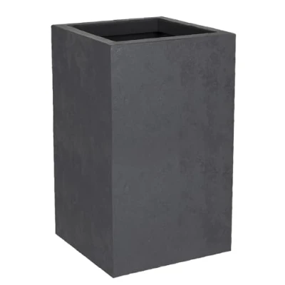 Imagen de EDA Basalt&#039;Up Tarro Cuadrado Alto (36 L, decoración de hormigón, Pared única, 29,5 x 49,5 cm, Color Gris Antracita