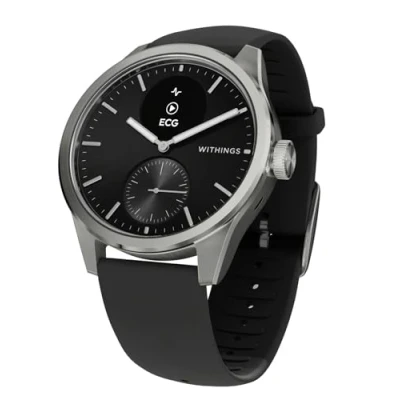 Imagen de Withings ScanWatch 2 Connected Healthwatch, Hombre Mujer, Electrocardiograma ECG SpO2, Temperatura, Monitor de Sueño, Salud respiratoria, Actividades, Calorías, Impermeable, Batería 30 días,