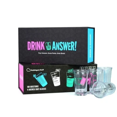 Imagen de Bubblegum Stuff Drink Is The Answer Juego de trivia beber fiesta Vierte respuestas Puntos puntuación Disparos bebida Adecuado solo para adultos