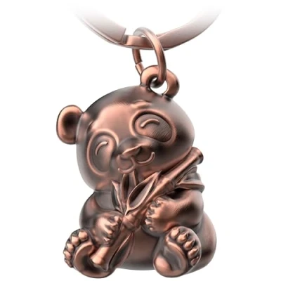 Imagen de FABACH panda oso llavero Tao Bonito amuleto de la suerte para mujer mejor amiga regalo los amantes osos, Oro rosa antiguo, 1, Moderno