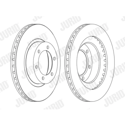Imagen de JURID 562743JC Disco de freno 338 28 6 139,7 ventilado revestido sin tornillos TOYOTA: Land Cruiser Prado 120, 150