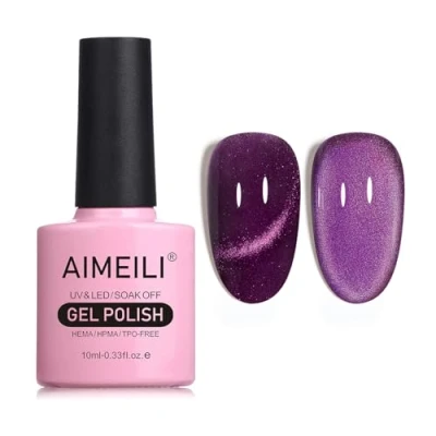 Imagen de AIMEILI 9D Ojo de Gato Esmaltes Semipermanentes para Uñas Sin crueldad Vegano Libre HEMA Magnético Soak Off UV LED Permanentes Esmalte 10ml，736