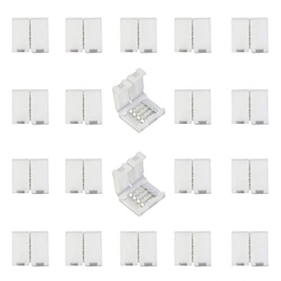 Imagen de LitaElek 20pcs Conector de 4 Pines para Tira LED RGB 10mm Ancho, SMD 5050 Strip Connector Pin Clip Rápido Cinta Adaptador Banda LED, Sin Soldadura