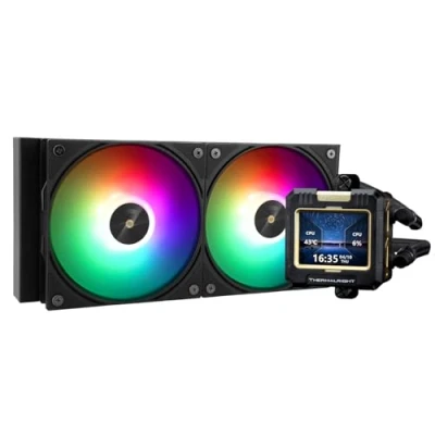 Imagen de Thermalright FW 240 Negro ARGB CPU refrigeración por agua con 2 ventiladores PWM, pantalla LCD IPS 320 x 240, enfriador líquido de para AMD/Intel PC Aio: AM4/AM5/LGA1700