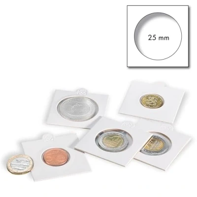 Imagen de Leuchtturm 334957 Cartones para Monedas autoadhesivos, hasta 25 mm Ø Paquete de