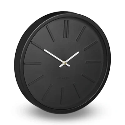 Imagen de Relaxdays Reloj Pared sin Segundero, Números, Moderno, Analógico, Cocina, Salón, Despacho, a Pilas, Ø 35 cm, Negro, 1 Unidad