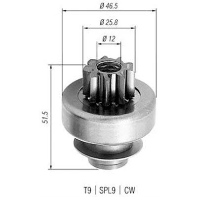 Imagen de MAGNETI MARELLI 940113020240 Piñón, arrancador CITROËN: Berlingo / First I, PEUGEOT: Expert I Furgón