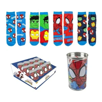 Imagen de CERDÁ LIFE&#039;S LITTLE MOMENTS Pack Piezas, 4 Calcetines Spidey, 27/30 Unisex niños