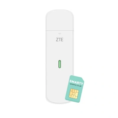 Imagen de ZTE Dongle USB MF833, CAT4/4G, Desbloqueado de bajo Costo, 150 Mbps, configuración múltiples Bandas, con una garantía 2 años y Tarjeta SIM Inteligente Gratis, Color Blanco