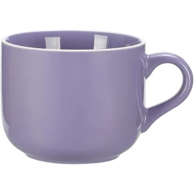 Imagen de Taoyanmo Cuenco grande de sopa 650 ml, taza grano cerámica, café/ensalada, apta para microondas, ensalada leche, capuchino, cereales (morado)
