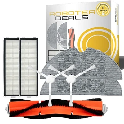 Imagen de Roboter Deals Juego de accesorios, kit repuesto para Xiaomi Mi Robot Vacuum Mop 2 Pro+ (Mijia 1T) (STYTJ02ZHM) (1 cepillo principal, filtros, cepillos laterales, almohadillas)