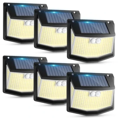 Imagen de Luz Exterior Solar LED Jardin: 248 Luces con Sensor de Movimiento 3 Modos Exteriores Lampara 270 Iluminacion IP65 Impermeable Focos Solares para Jardín Garaje 6 Paquete