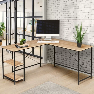Imagen de IDMarket Escritorio de esquina en forma L Detroit Design Industrial