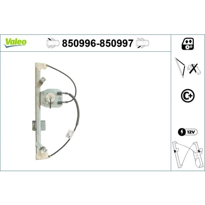 Imagen de Valeo Elevalunas Atrás izquierda eléctrico sin electromotor con función de confort 850996 FORD: MONDEO 4 Stufenheck, 3