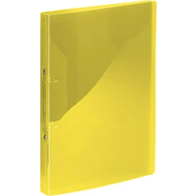 Imagen de Kangaro Archivador de anillas, formato A4, 2 anillas O, capacidad 25 mm, material PP, color amarillo transparente.