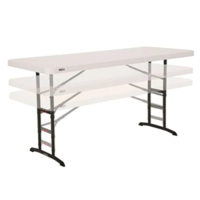 Imagen de Lifetime 92123 Mesa Plegable portátil Cuadrada Catering Ultrarresistente Medidas 183x76cm, Altura Ajustable Peso 15 kg, Duradera y Resistente Capacidad 6 Personas