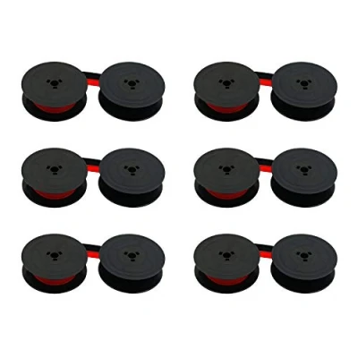 Imagen de Printerfield 6 Pack Compatible Typewriter Ink Spool Ribbon for Olivetti GR.4/GR.8 Calculator GR4 Black&amp;Red