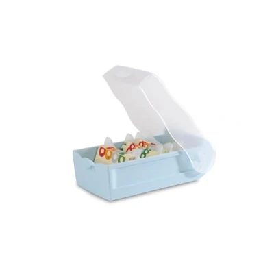 Imagen de HAN Croco 998 884 Fichero para tarjetas de aprendizaje (5 compartimentos, DIN A8, 500 tarjetas, 884), color azul translúcido