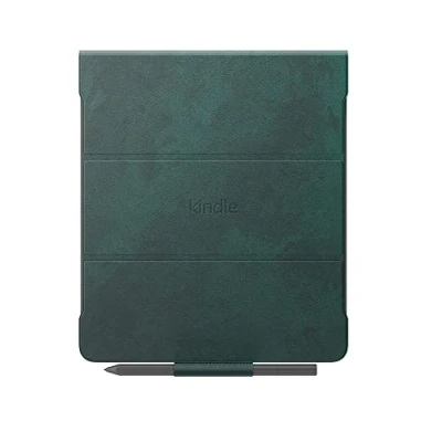 Imagen de Funda de piel prémium para Amazon Kindle Scribe, con tapa plegable y acople magnético (solo compatible Scribe) Diseño fino ligero Verde
